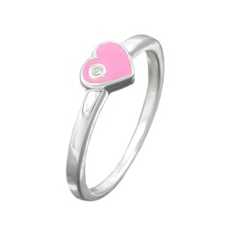 Ring Heart-Pink Zirconia Silver 925