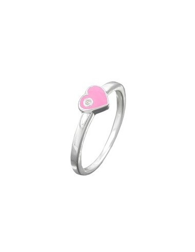 Ring Heart-Pink Zirconia Silver 925