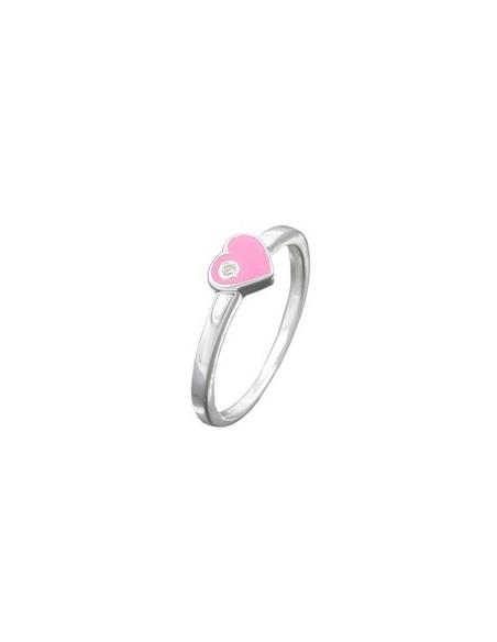 Ring Heart-Pink Zirconia Silver 925