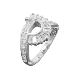 Ring Many Zirconia Crystals Silver 925