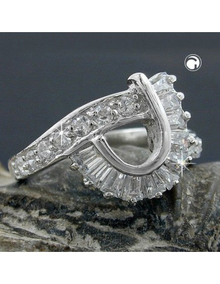 Ring Many Zirconia Crystals Silver 925