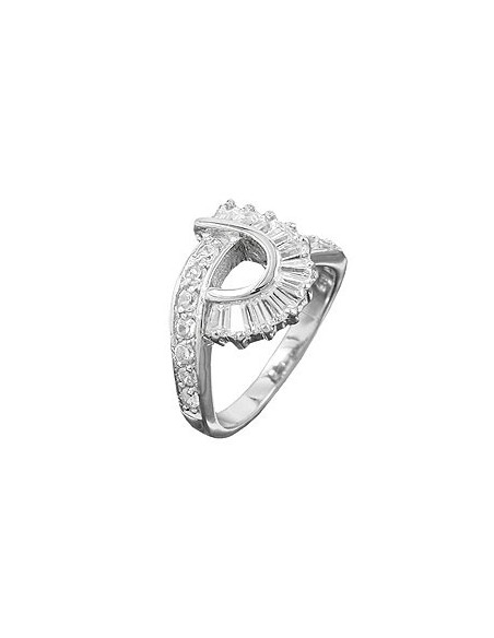 Ring Many Zirconia Crystals Silver 925