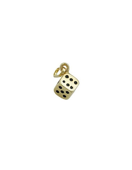 pendant 5x5mm dice cube shiny 9k gold