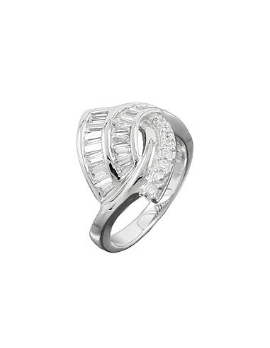 Ring Many Zirconia Crystals Silver 925