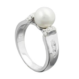 Ring Pearl And Zirconias Silver 925