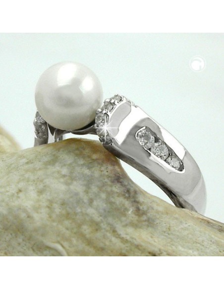 Ring Pearl And Zirconias Silver 925