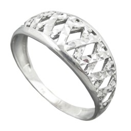 Ring With Diamond Cut Silver 925