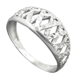 Ring With Diamond Cut Silver 925