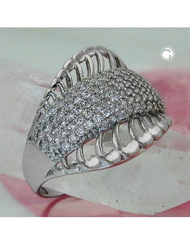 Ring With Many Zirconia Silver 925
