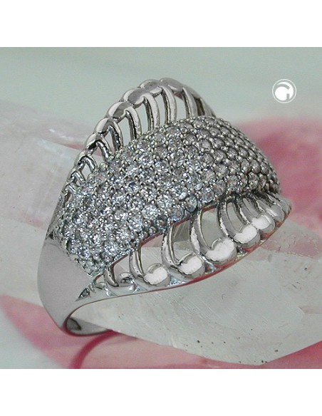 Ring With Many Zirconia Silver 925