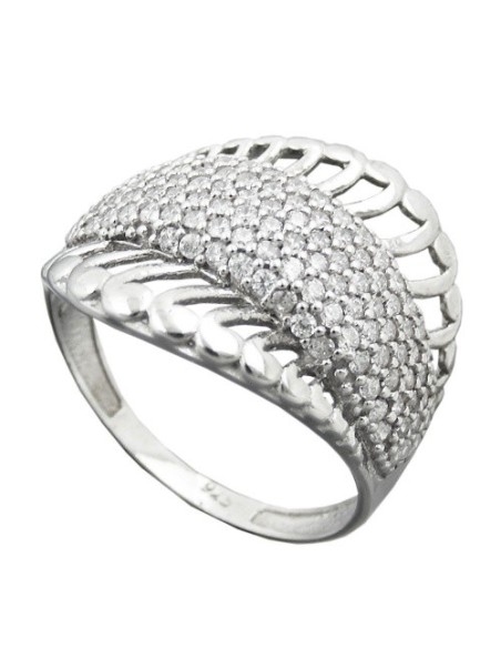 Ring With Many Zirconia Silver 925
