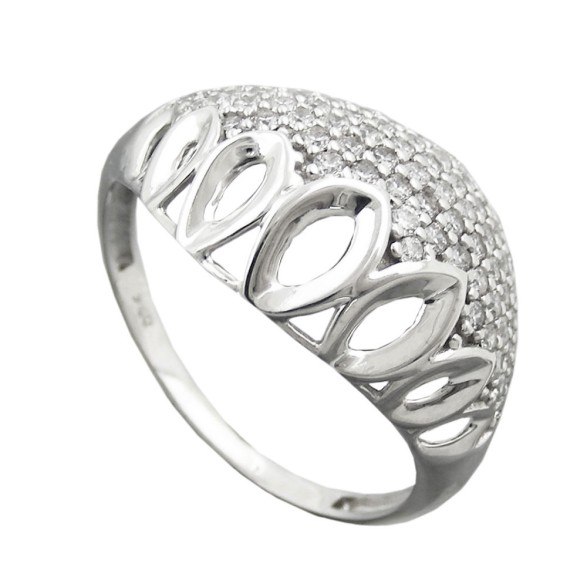 Ring With Many Zirconias Silver 925