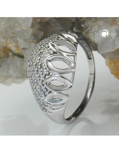 Ring With Many Zirconias Silver 925