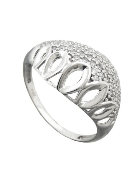 Ring With Many Zirconias Silver 925