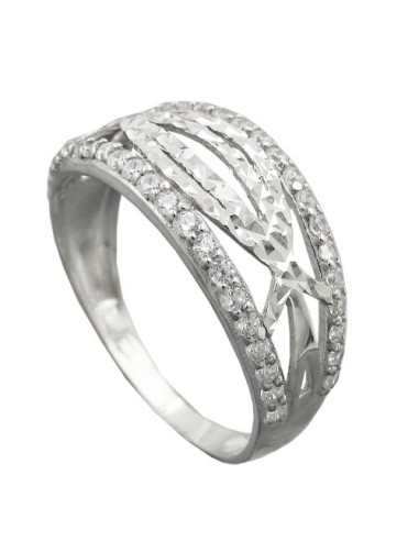 Ring With Many Zirconias Silver 925 Size 58