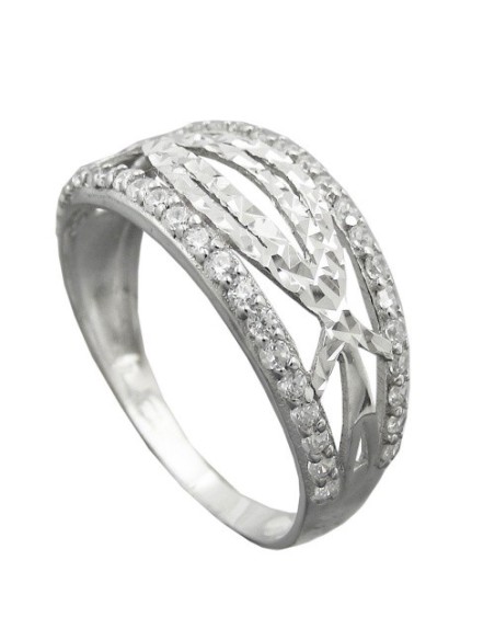 Ring With Many Zirconias Silver 925 Size 58