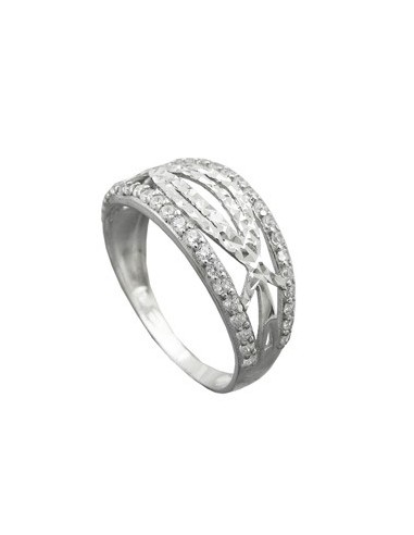 Ring With Many Zirconias Silver 925 Size 58