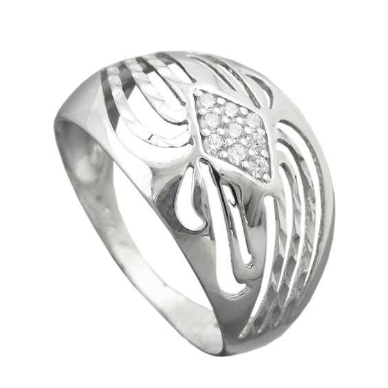 Ring With Zirconias Silver 925 Size 57