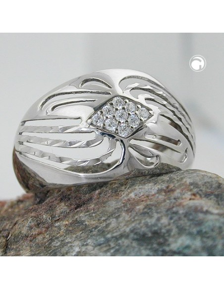 Ring With Zirconias Silver 925 Size 57