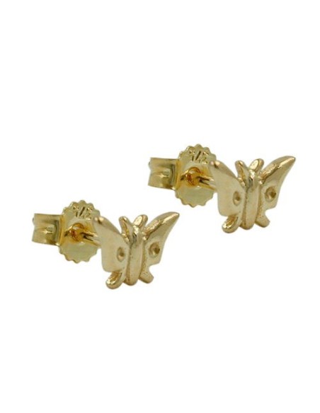 stud earrings 5x7mm butterfly shiny 9k gold