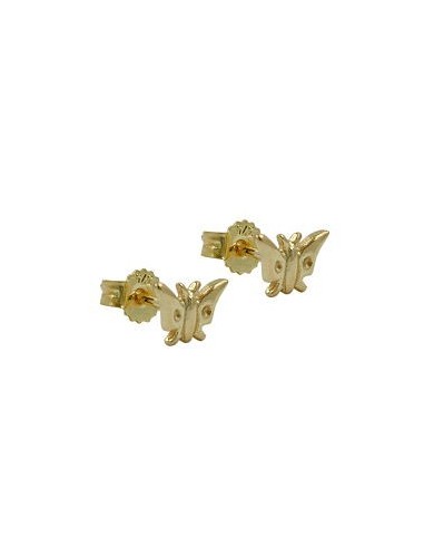 stud earrings 5x7mm butterfly shiny 9k gold