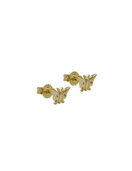 stud earrings 5x7mm butterfly shiny 9k gold