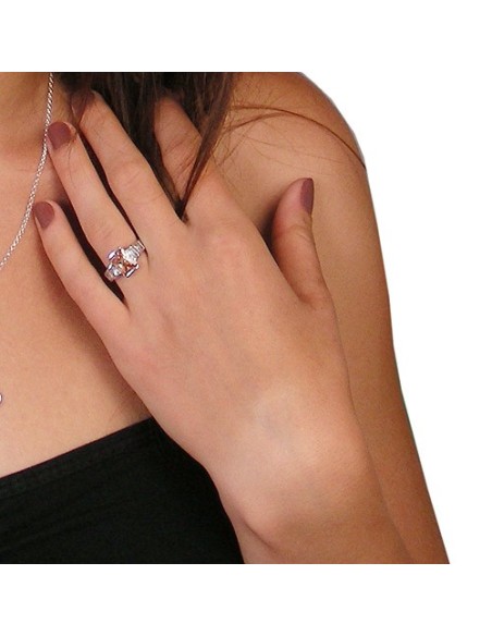 Ring Zirconia Topaz/ White Colour Silver 925