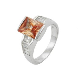 Ring Zirconia Topaz/ White Colour Silver 925