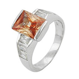 Ring Zirconia Topaz/ White Colour Silver 925