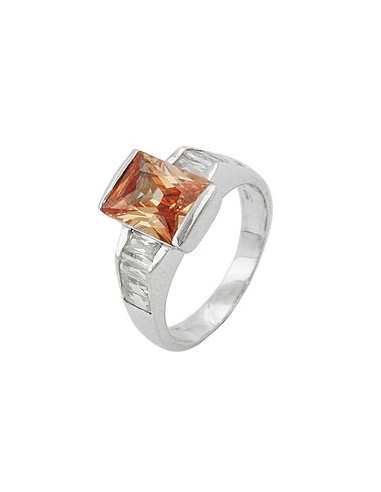 Ring Zirconia Topaz/ White Colour Silver 925
