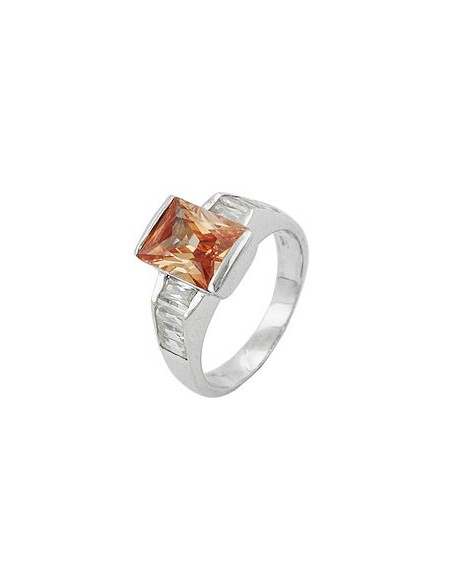 Ring Zirconia Topaz/ White Colour Silver 925