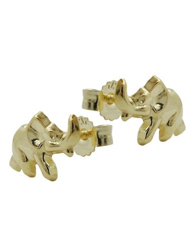stud earrings 7x10mm elephant shiny 9k gold