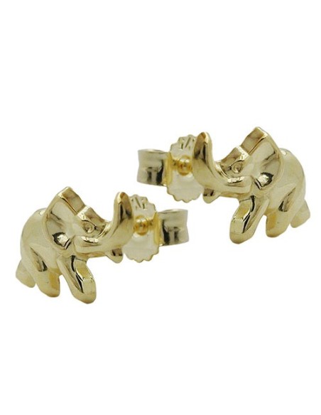 stud earrings 7x10mm elephant shiny 9k gold