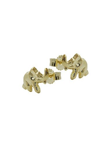 stud earrings 7x10mm elephant shiny 9k gold