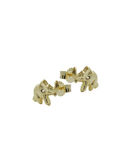stud earrings 7x10mm elephant shiny 9k gold