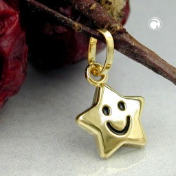 pendant 9k gold star with face