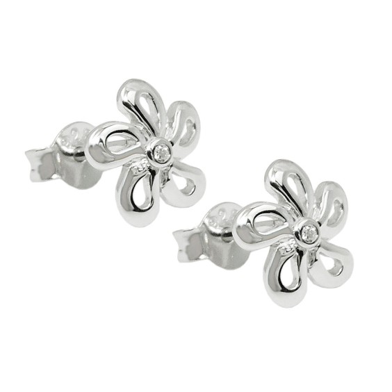 Stud Örhänge Flower Zirconia Silver 925
