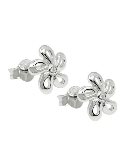 Stud Örhänge Flower Zirconia Silver 925