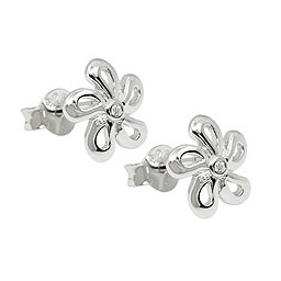 Stud Örhänge Flower Zirconia Silver 925