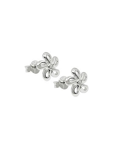 Stud Örhänge Flower Zirconia Silver 925