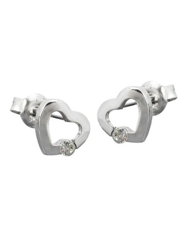 Stud Örhänge Heart Zirconia Silver 925