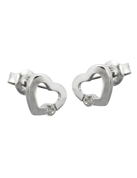 Stud Örhänge Heart Zirconia Silver 925