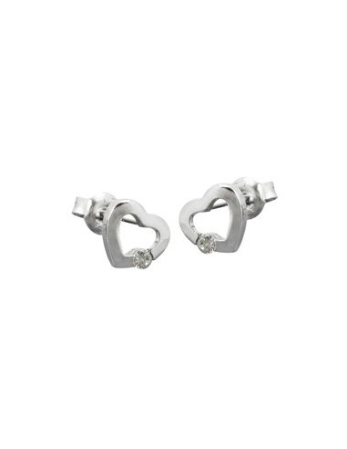 Stud Örhänge Heart Zirconia Silver 925