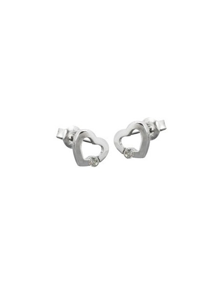 Stud Örhänge Heart Zirconia Silver 925