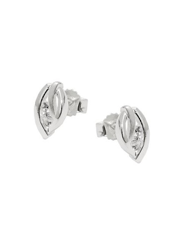 Stud Örhänge Leaf Zirconia Silver 925