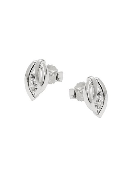 Stud Örhänge Leaf Zirconia Silver 925