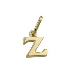 pendant 8x6mm initiale z shiny 9k gold