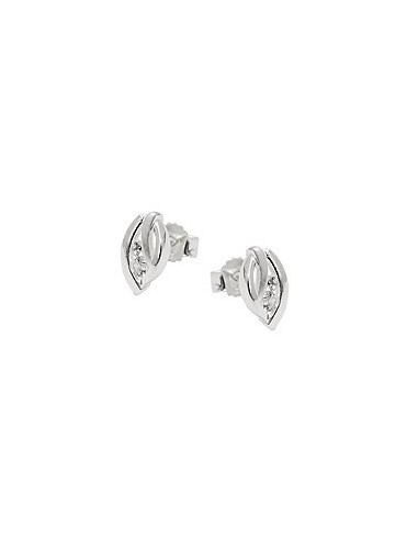 Stud Örhänge Leaf Zirconia Silver 925