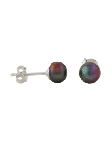 Stud Örhänge Pearl Dark Green Silver 925