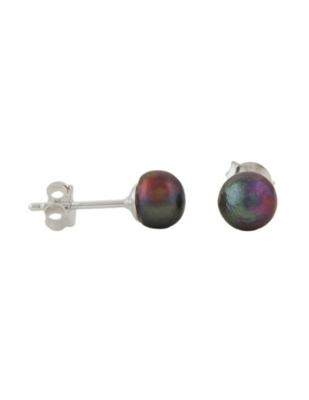 Stud Örhänge Pearl Dark Green Silver 925